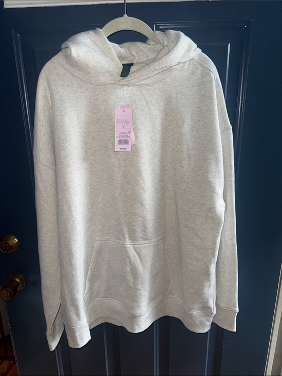 a new day Tops - NWT a new day Light Gray Hooded Pullover Sweatshirt Size Large